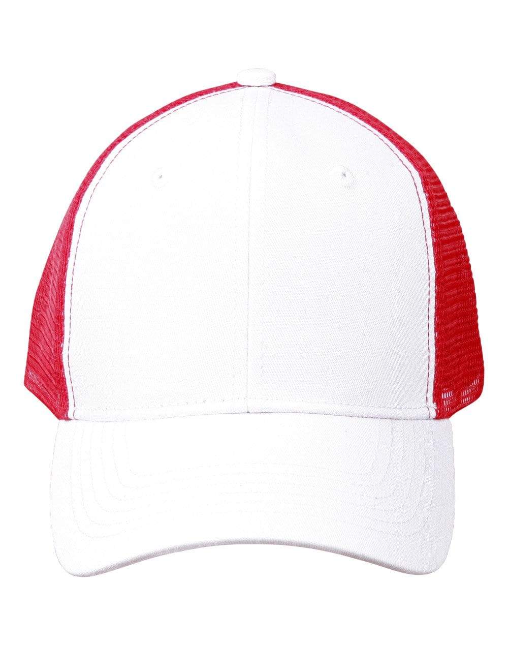 Winning Spirit Active Wear White/Red / One size Premium Cotton Trucker Cap Ch89